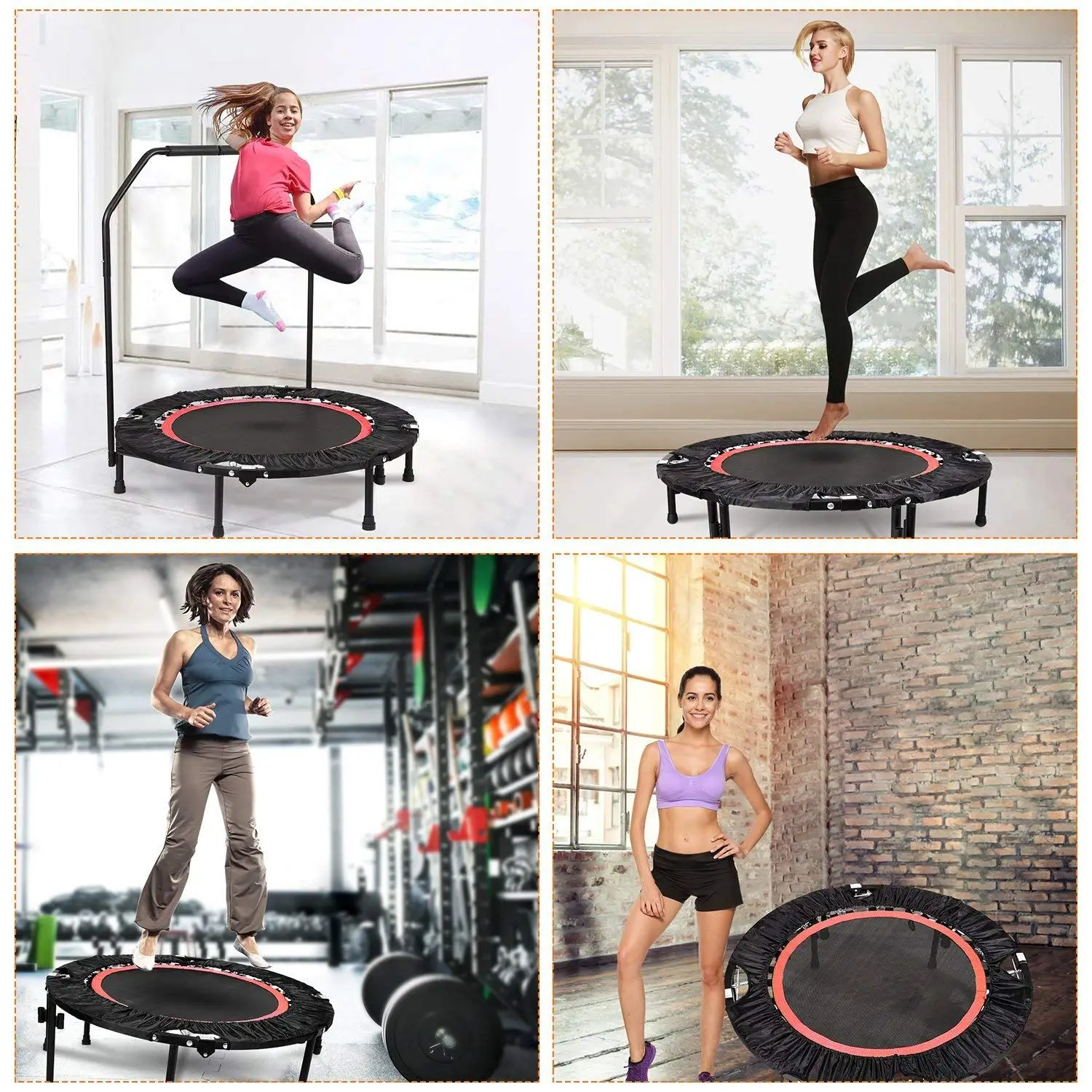 

40 Inch Folding Mini Trampoline Gym Exercise Fitness Rebounder Round Jumping Pad Folding Indoor Outdoor Fitness Equipments Tools