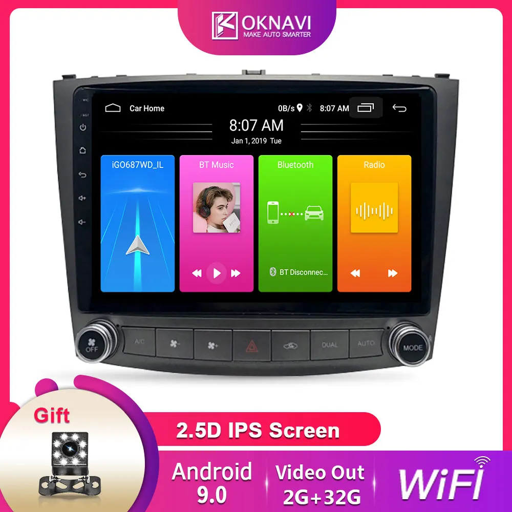 

10 Inch Android 9.0 Car Multimedia Player For Lexus IS250 IS300 IS200 IS220 IS350 2005-2012 Stereo GPS Navigation BT WIFI Radio