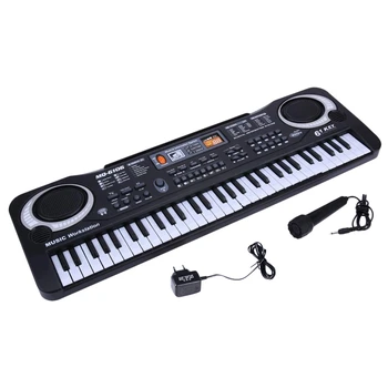 

MQ 61 Keys Digital Music Electronic Keyboard Key Board Electric Piano Color Black Suitable for age 2-6 yearChildren Gift Eu Plug