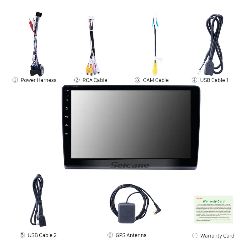 Seicane 10.1 inch 2din Android 9.1 car Radio GPS Multimedia player for 2009 2010 2011-2019 Ford New Transit support Carplay SWC