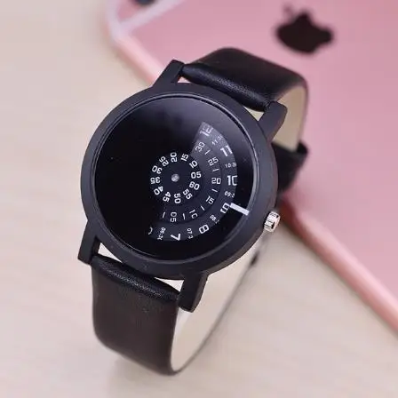 creative design wristwatch camera concept brief simple special digital discs hands fashion quartz watches for me - Цвет: black