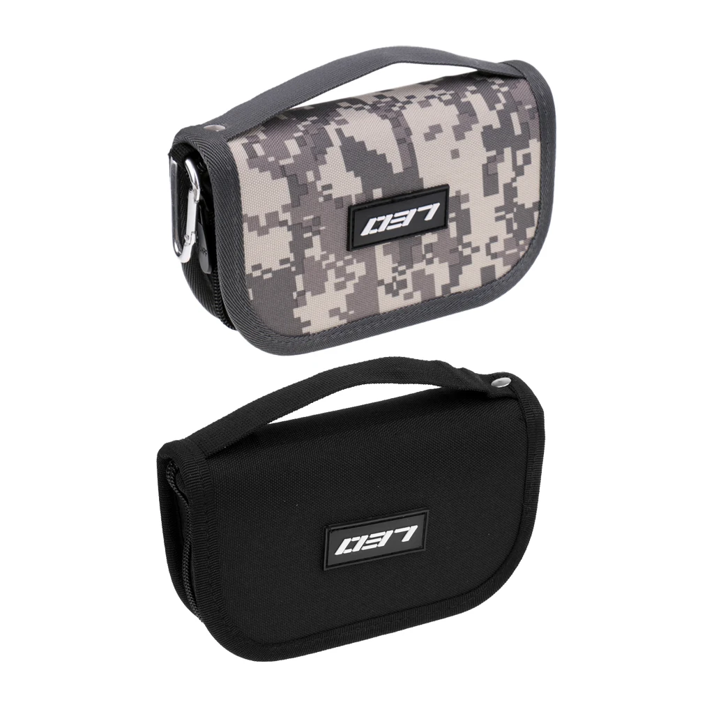 

2Pcs Fishing Lures Bag Fishhooks Spoon Lures Storage Bag EVA Liner Fishing Accessories Hard Spoon Bag Black & Camouflage
