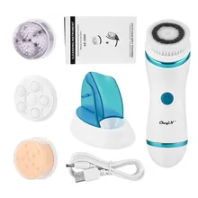 Brosse électrique de nettoyage du visage 4 en 1, appareil de Massage des pores du visage, rouleau exfoliant pour la peau, Machine à laver