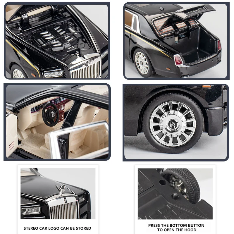 1:24 игрушечный автомобиль Rolls Royce Phantom Металлический Игрушечный Автомобиль брелок