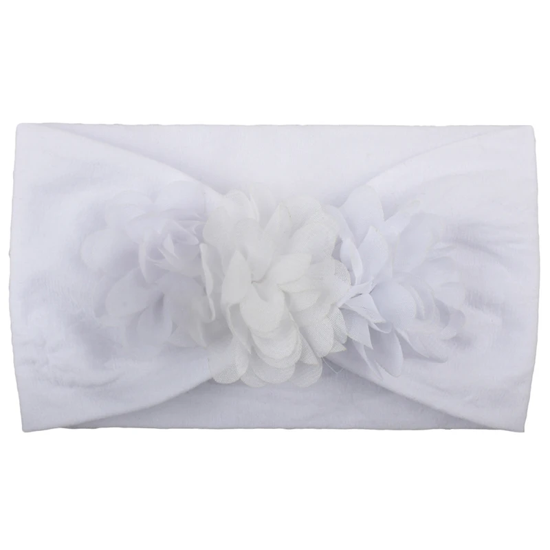 White Новые детские повязки на голову для девочек, детские украшения для волос для девочек, тюрбан, твердые головные уборы, лента для волос, Бабочка, аксессуары для волос для девочек - Цвет: White