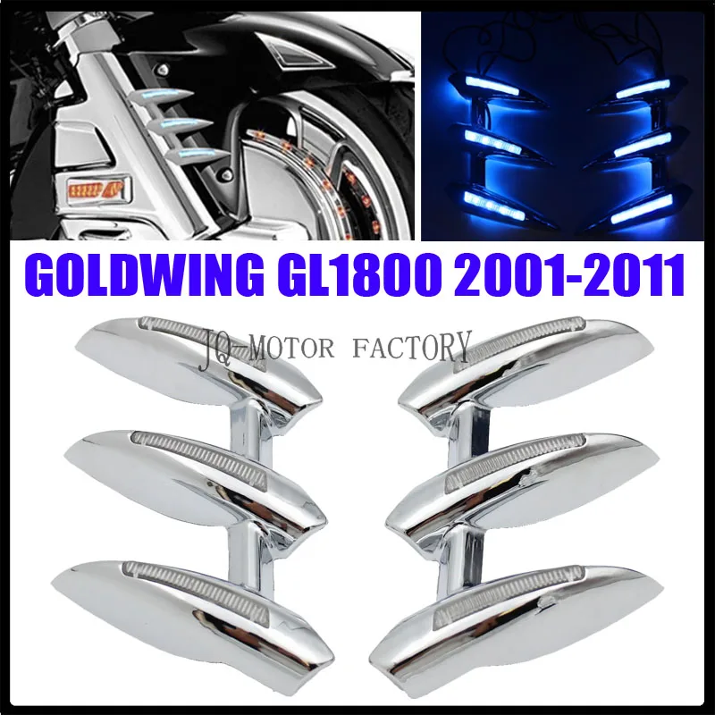 Хром Мотоцикл тормозные крышки ротора/светодиодный огонь кольцо для Honda GOLDWING GL1800 2001-2011