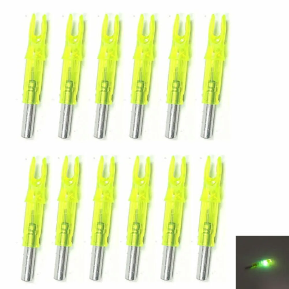 Archery arrows 12Pcs Automatic LED Lighted Nocks 6.2mm Arrow Nock Tail For Hunting Arrow Shaft Accessories