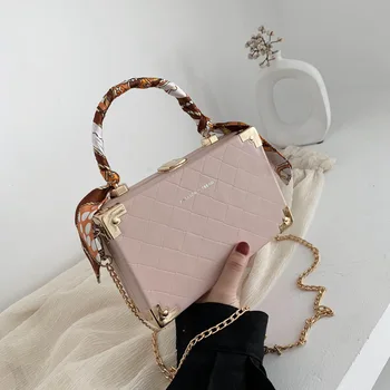 

2020 New Shoulder xie kua bao Minimalist Fashion Square Box Package High-Grade Western Style Handbags