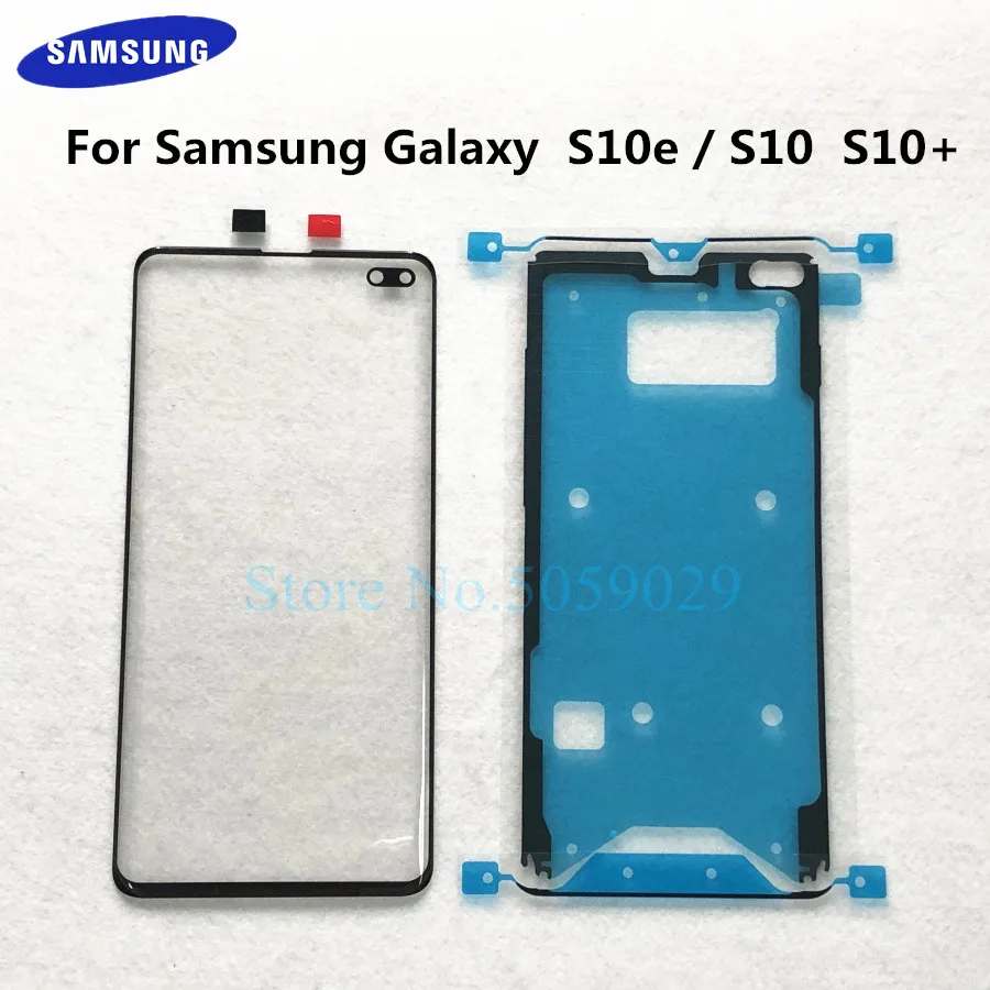

For Samsung Galaxy S10 Plus S10+ S10 S10e LCD display outer touch panel screen glass replacement Front Glass Lens + Sticker
