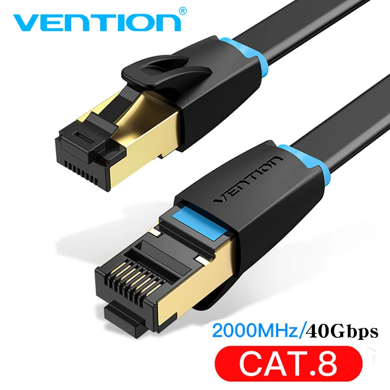 Сетевой кабель Vention Cat8 с позолоченным штекером 40 Гбит/с |