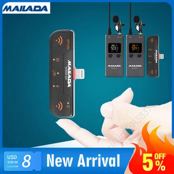 

Mailada VLOGGO3L Wireless Microphone with Transmitter Receivers Lavalier Mic for iphone 6 7 8 X XS Xr max iphone 11