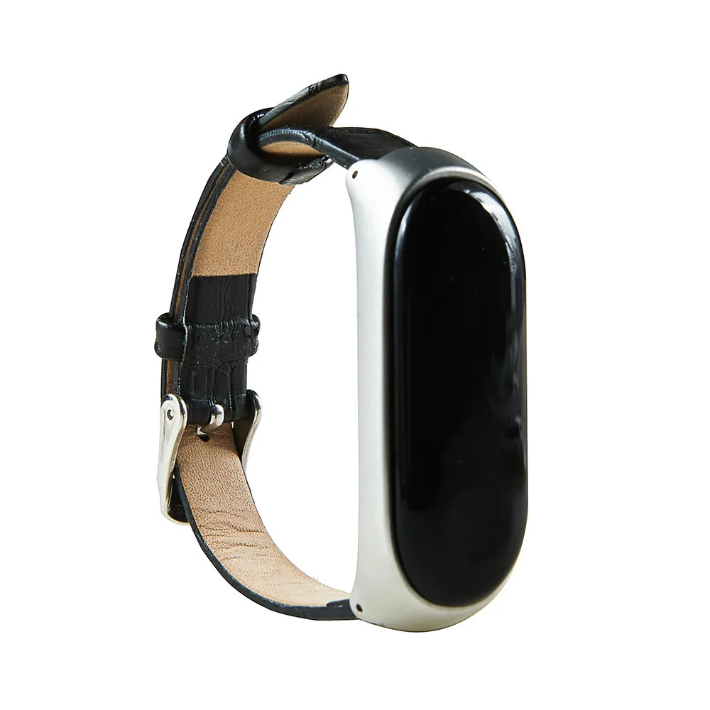 Браслет кожаный для Xiaomi Mi Band 4 спортивный ремешок xiaomi mi band Прямая