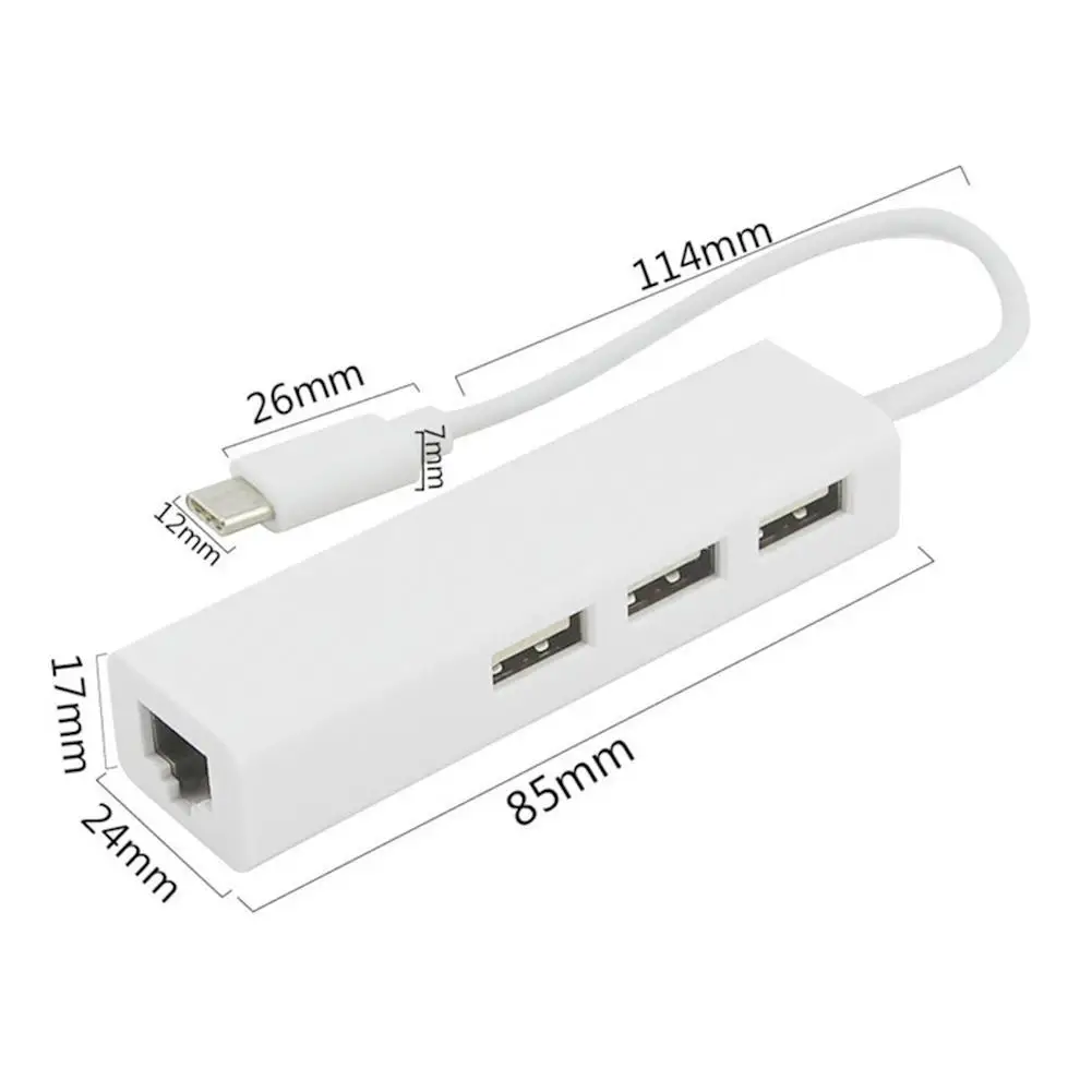 USB C Ethernet RJ45 Lan адаптер для MacBook Pro samsung Galaxy S9/S8 type C сетевая карта USB3.1 Ethernet с 3 портами usb-хаб
