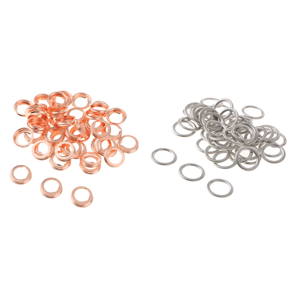 50pcs 14mm Oil Drain Plug Crush Washer Gaskets for Audi S4 A4 Q5 VW+50pcs 12mm Oil Drain Plug Gaskets for NISSAN