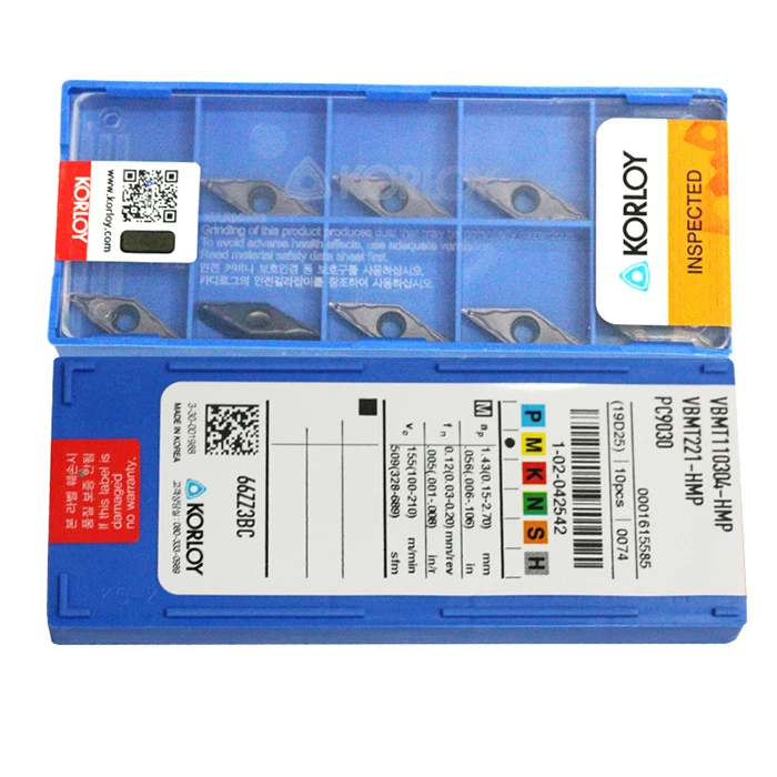 Оригинальные Корея KORLOY VBGT110302-AK H01 VBGT160402-AK H01 VBMT11304-HMP PC9030(10 шт./лот) резец для внутренней обточки вставки