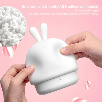 

Eye Protection Soft Silicone Bedside Table Touch Control Hotel Baby Nursery USB Charging Mini Cute Rabbit Home LED Night Light