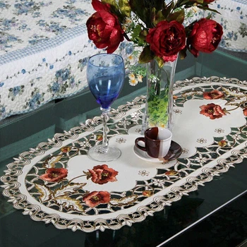 

Christmas Floral Print Table Runner Placemats Tablecloth Mat Santa Festive Wedding Xmas Party Banquet Decor
