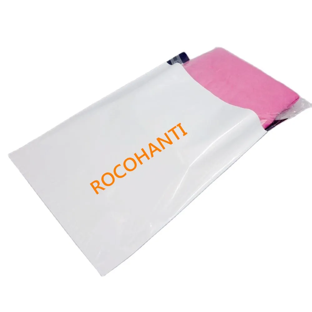 ROCOHANTI 100x белые полиэтиленовые пакеты для доставки с логотипом на заказ