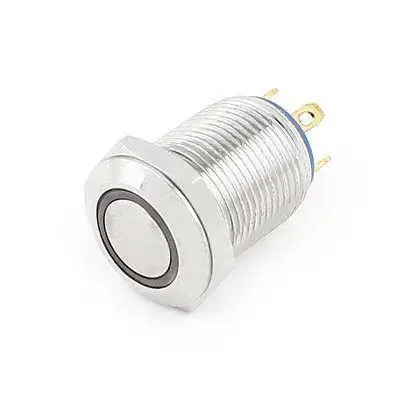 

Yellow Angel Eye LED DC3V SPST 12mm Pushbutton Metal Switch AC250V 2A