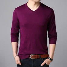 Мужской свитер с v-образным вырезом и длинным рукавом, мужской осенний зимний вязаный свитер, мужской теплый джемпер