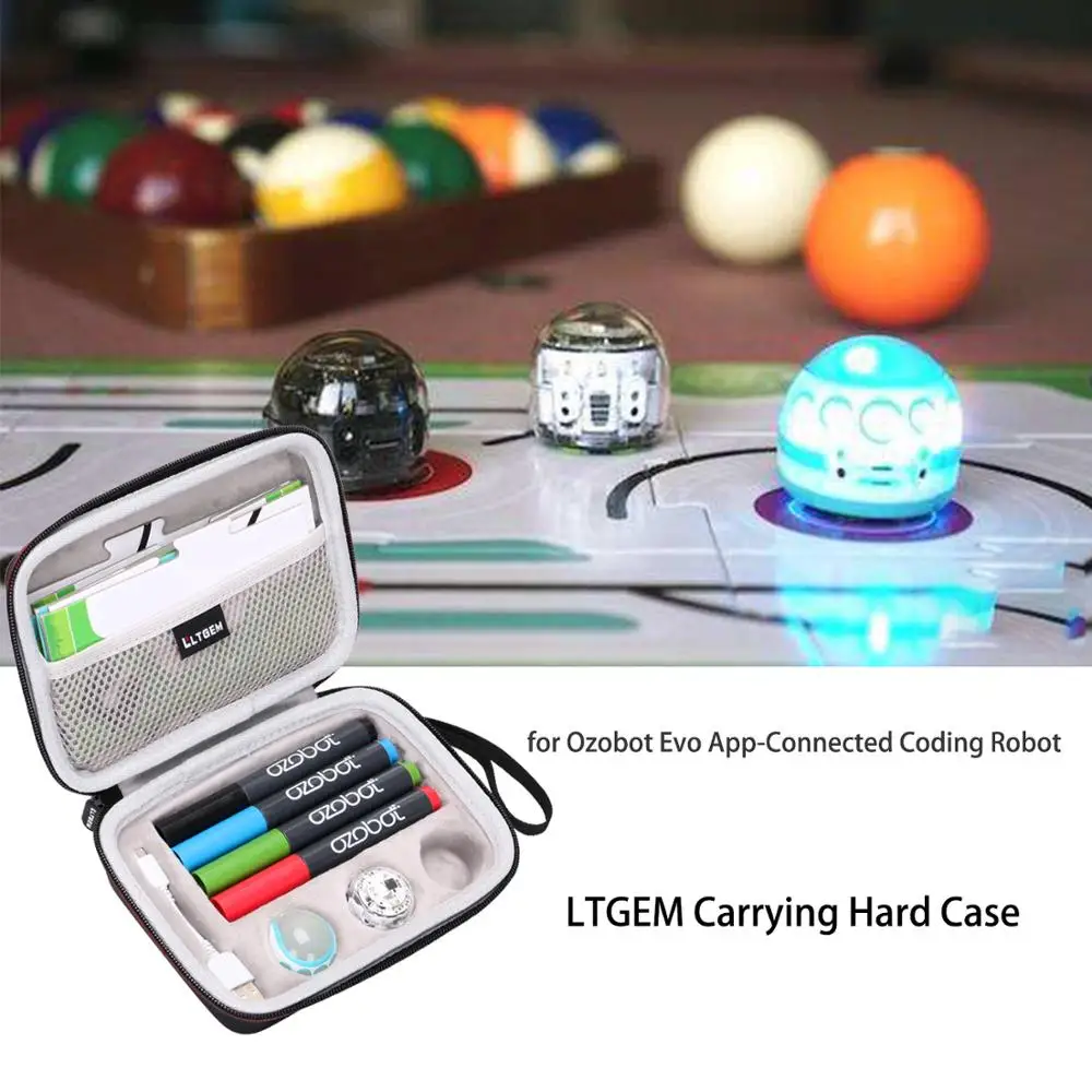 LTGEM чехол для переноски для Ozobot Evo, подключаемый через приложение, кодирующий робот-подходит для usb-кабеля для зарядки/игрового поля/кожи/4 цвета
