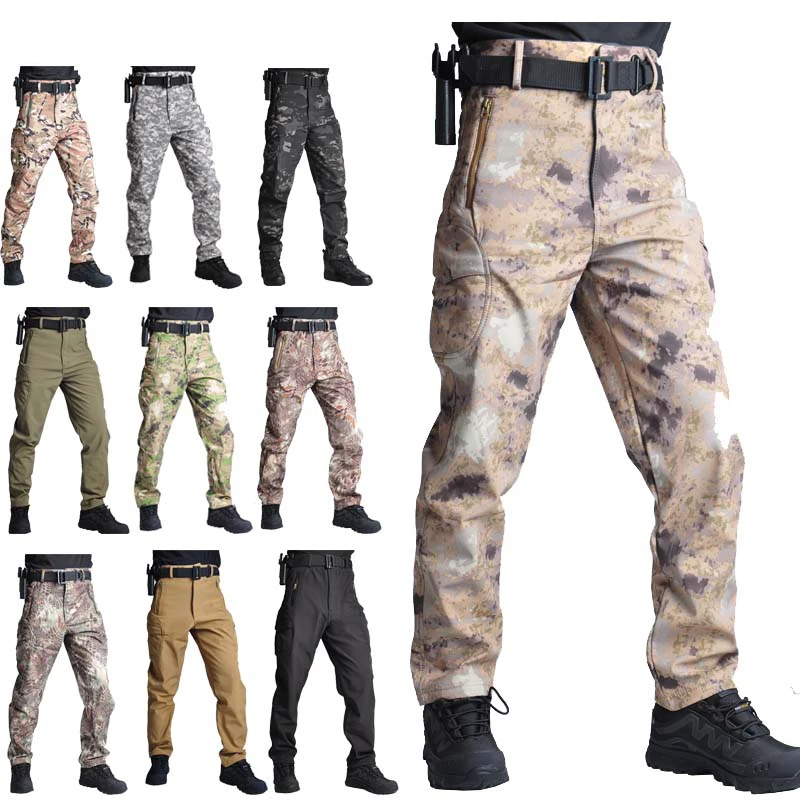 

Soft Shell Military Tactical Pants Windproof Waterproof Breathable Outdoor Hiking Trousers Hunting Camping Fishing Jungle Pants