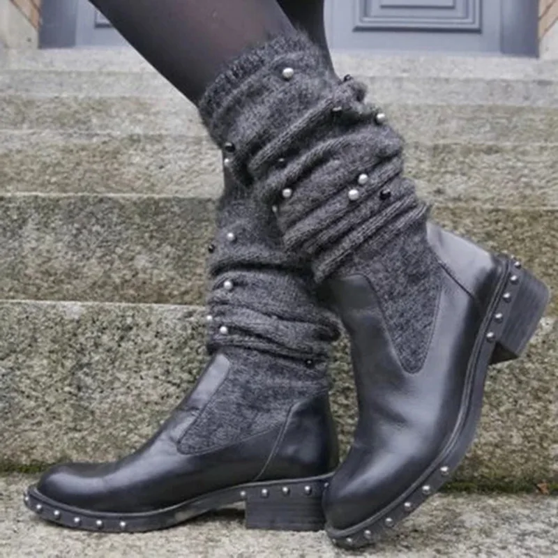 Для женщин из грубой шерсти классические кисточкой ботинки со стельками женские пикантные босоножки на осень-зима леди плоские каблуки, удобные обувь женская обувь; botas mujer; Прямая поставка
