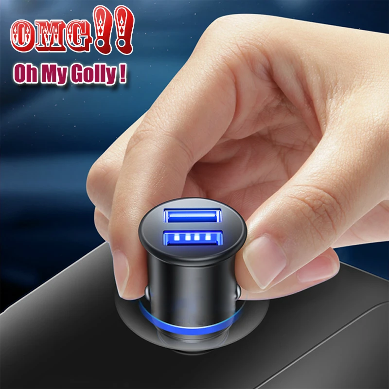 OMG! Автомобильное зарядное устройство Mini Dual USB для автомобиля Стайлинг телефона 2
