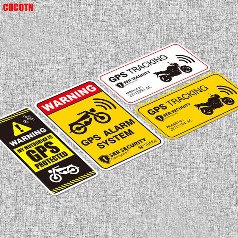 

CDCOTN Car Sticker Warning Lable GPS TRACKING Stickers Anti-theft Waterproof Reflective Sticker For Motorcycle ,Bike Car Decal