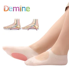 Demine, силиконовые гелевые увлажняющие носки, анти-трещин, носки-башмачки, дышащие, поддержка свода стопы, спа, Защита ног, гелевый вкладыш, колодки для обуви