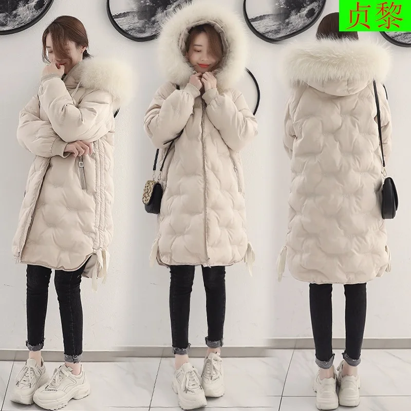 

INS Cotton Coat Women's Fashion BF Mid-length 2018 New Style Korean-style Embroidered Cotton-padded Jacket-Style A- line Cotton