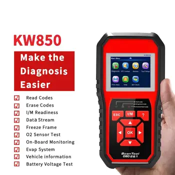 

KW85 Code Reader Car Engine Fault Code Detector Scanner Code Reader OBD2 CAN BUS Car Multilingual Diagnostic Scanner