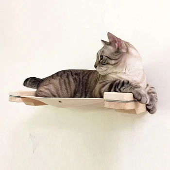 

Wall Mounted Cat Bed Hammock Comfortable Cozy Sofa Wood Climbing Frame Cat Tree House Kitten Bed Pet Cat Furniture Cat Products