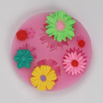

6 Holes Sunflower Liquid Silicone Moulds DIY Cakes Fondant Mold Cake Decorating Tools