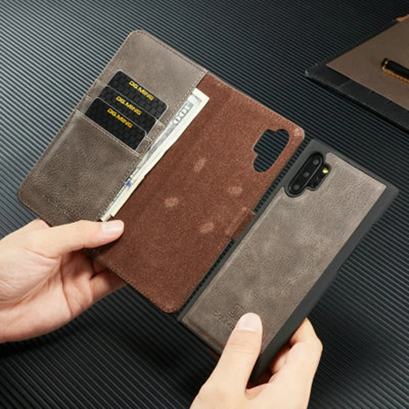 Чехол из натуральной кожи с магнитной подставкой и откидной крышкой для Samsung S20 S10
