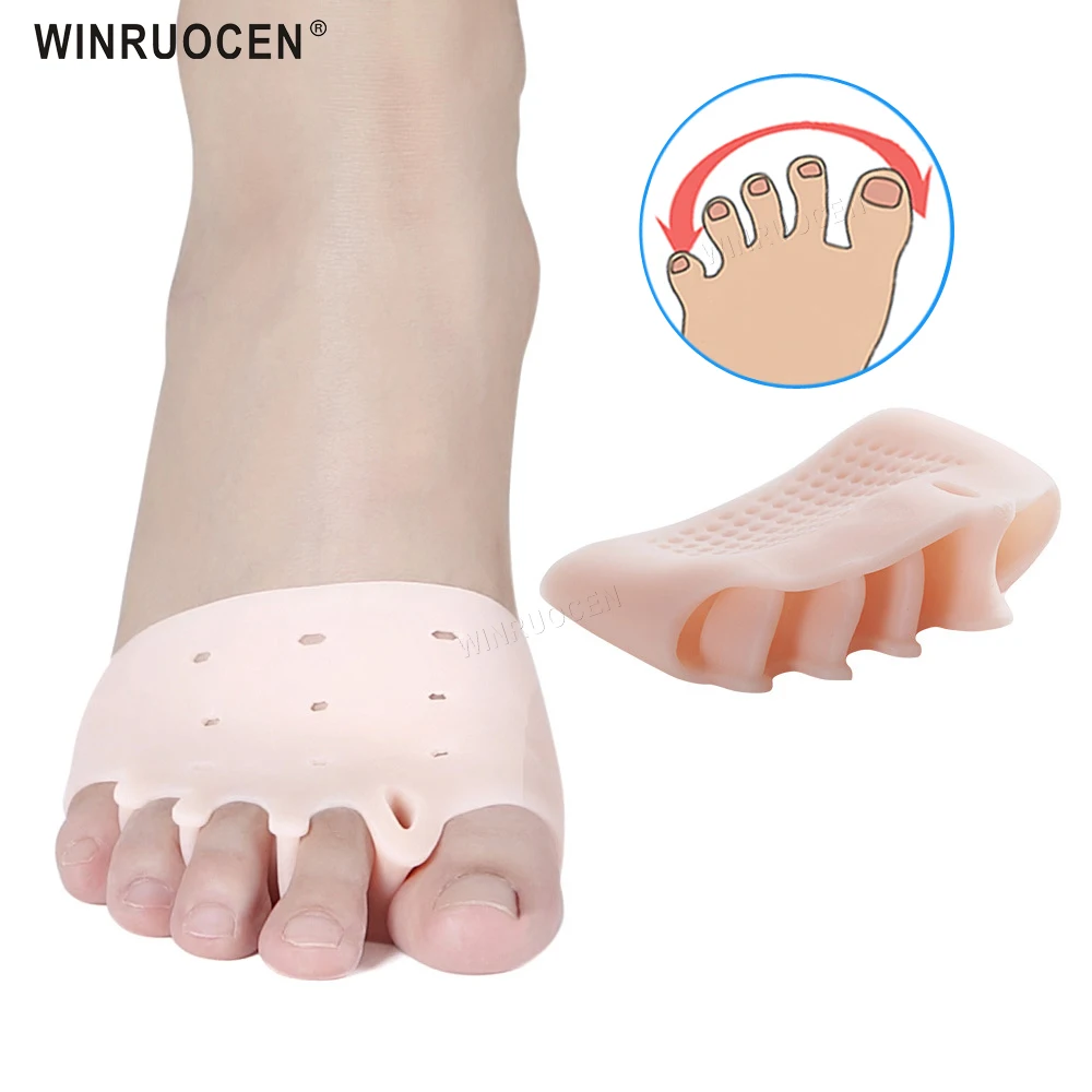 

Silicone Toe separator Inserts Hallux Valgus Corrector Pad Five Toes Separator Silicone Honeycomb Forefoot Pads for Buffer Pads