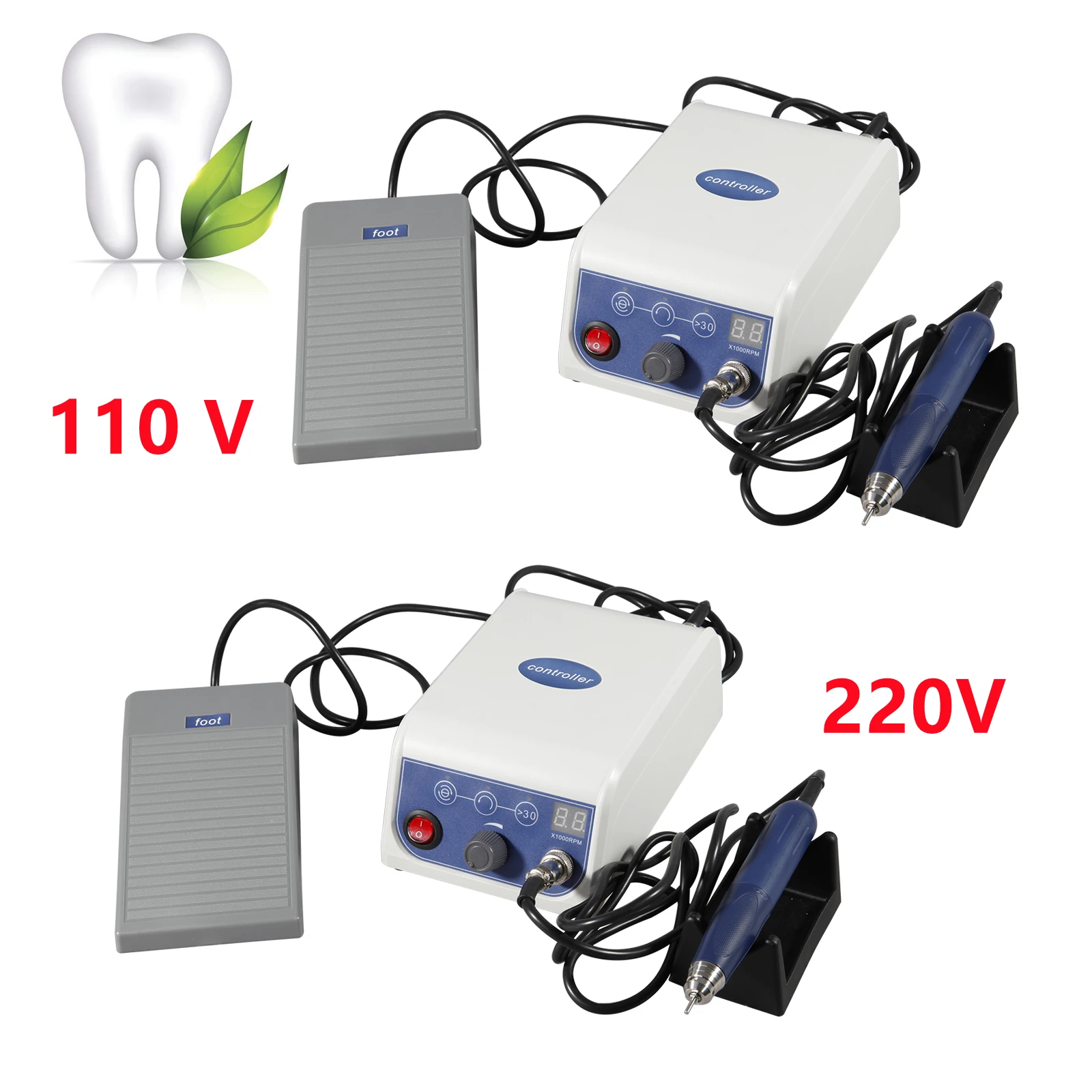 

110-220V Dental Lab Marathon Electric Micromotor Brushless Machine Unit With 50000rpm Handpiece Set Portable Dental Equipment