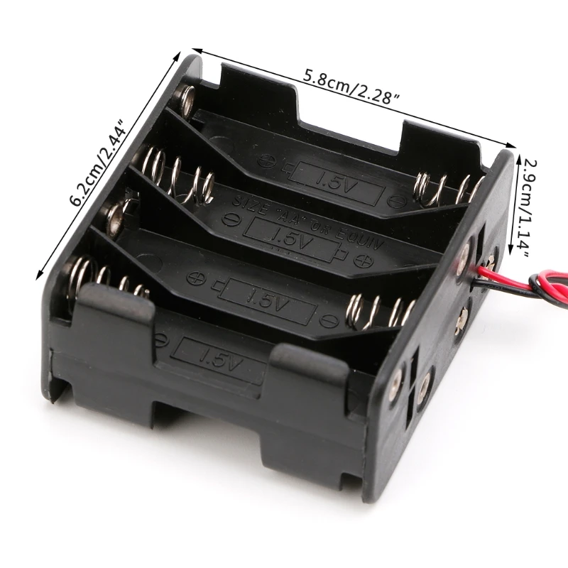 12V положительный и отрицательный двойной AAx8 открытый держатель батареи коробка с проводами
