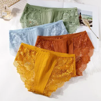 

Sexy Lace Panties Fashion Sexy Comfortable Cotton Patchwork Panties Underpants Solid Shorts Cutout Underwear Ladies Panties