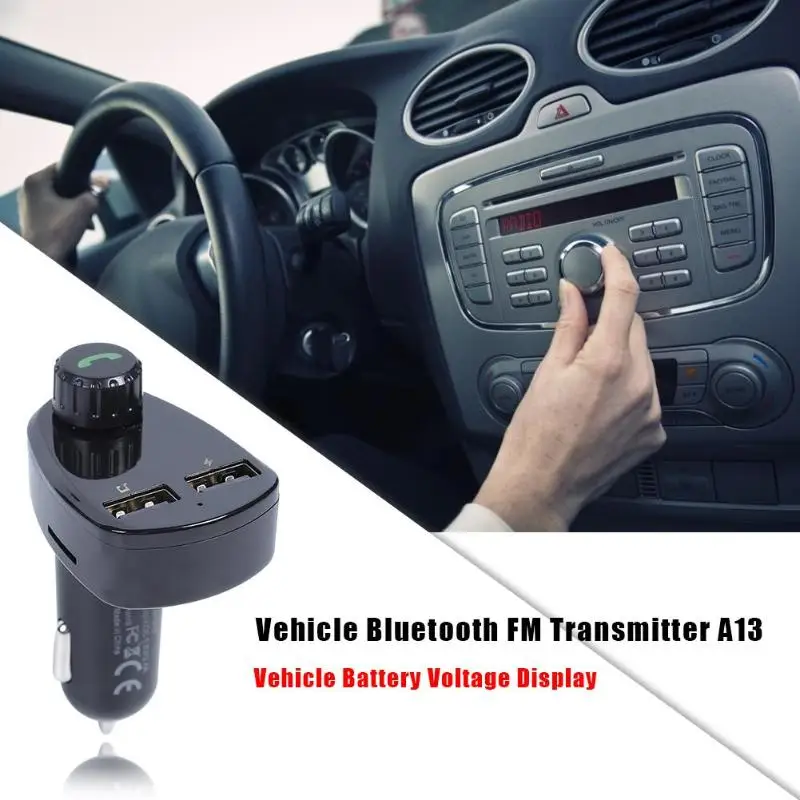 A13 беспроводной автомобильный комплект громкой связи Bluetooth fm-передатчик MP3-плеер USB зарядное устройство обеспечивает напряжение до 5 В/2,5 А для других устройств