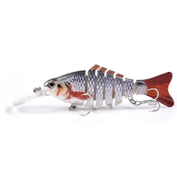 

7 Sections Jointed Fishing Lure Hard Minnow Artificial Bait 130mm 15g Floating Big Sea Fishing Baits Z02M