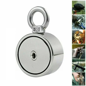 

Fishing Magnet 200/300KG Neodymium Metal Double Sided Magnetic Detector Kit Fishing Boat Magnet Lifting Hanging Outdoor Tools
