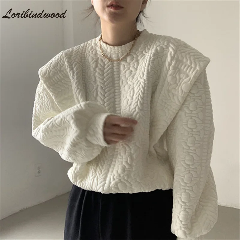 Loribindwood New 2021 Autumn Winter Women Sweatshirts Pullovers Oversized Fashionable Korean Style Pop Jumpers Wild Tops | Женская