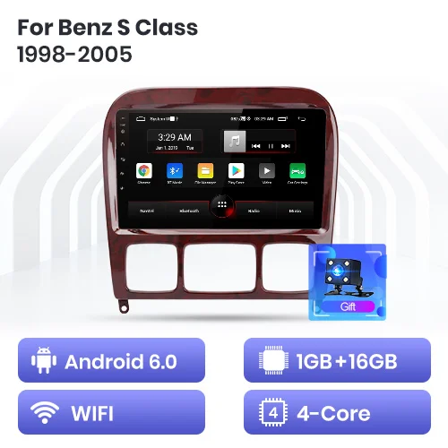 Junsun 2G+ 32G Android 9,0 для Mercedes Benz S Class W220 S280 S320 S350 S400 S430 S500 S600 1998-2005 автомобильный Радио Мультимедиа DVD - Цвет: WIFI 1-16GB