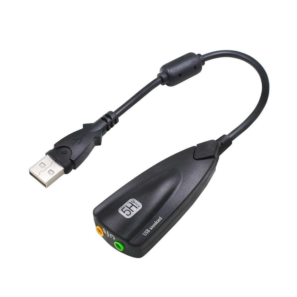 Внешняя звуковая карта USB 7 1 с адаптером аудиоинтерфейса 3 5 мм для микрофона