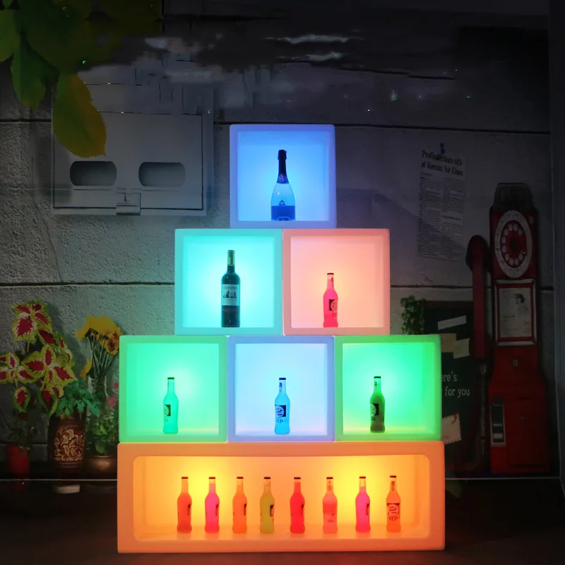 Новая светодиодная барная мебель красочно изменен перезаряжаемый винный шкаф водонепроницаемый светящийся Дисплей Чехол KTV для дискобара вечерние украшения