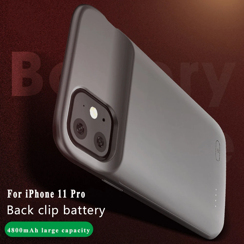 For iPhone 11 Pro FLOVEME тонкий противоударный чехол для зарядного устройства для iPhone 11 Pro Max чехол для аккумулятора для iPhone 11 внешний аккумулятор чехол для зарядки - Цвет: For iPhone 11 Pro