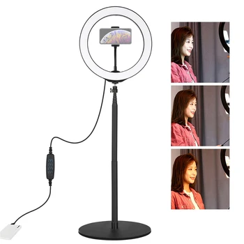 

10.2" Selfie led studio Lamp Ring Light photo for Live/Video Shooting Dimmable youtube with Desktop Stand & Cell Phone Holder