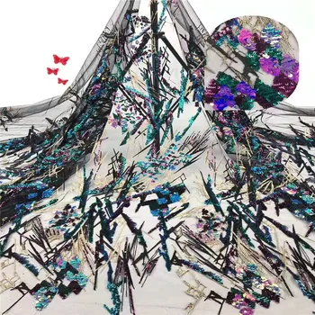 

Madison Nigerian Lace Fabric Sequin Lace for Women Dresses Colorful Wedding Lace Materials Bridal Sequence Fabrics Lace Net Lace