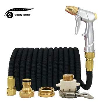 

New Garden Water Gun Hose Telescopic Magic Hose High Pressure Car Wash Water Pipe With Metal Gun Outdoor Garden Watering